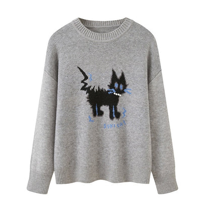 DIDDI_MODA_Sporty_Fuzzy_Kitten_Graphic_Loose_Fit_Women&