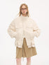 DIDDI MODA Stand Collar Drawcord Faux Two Piece Women&