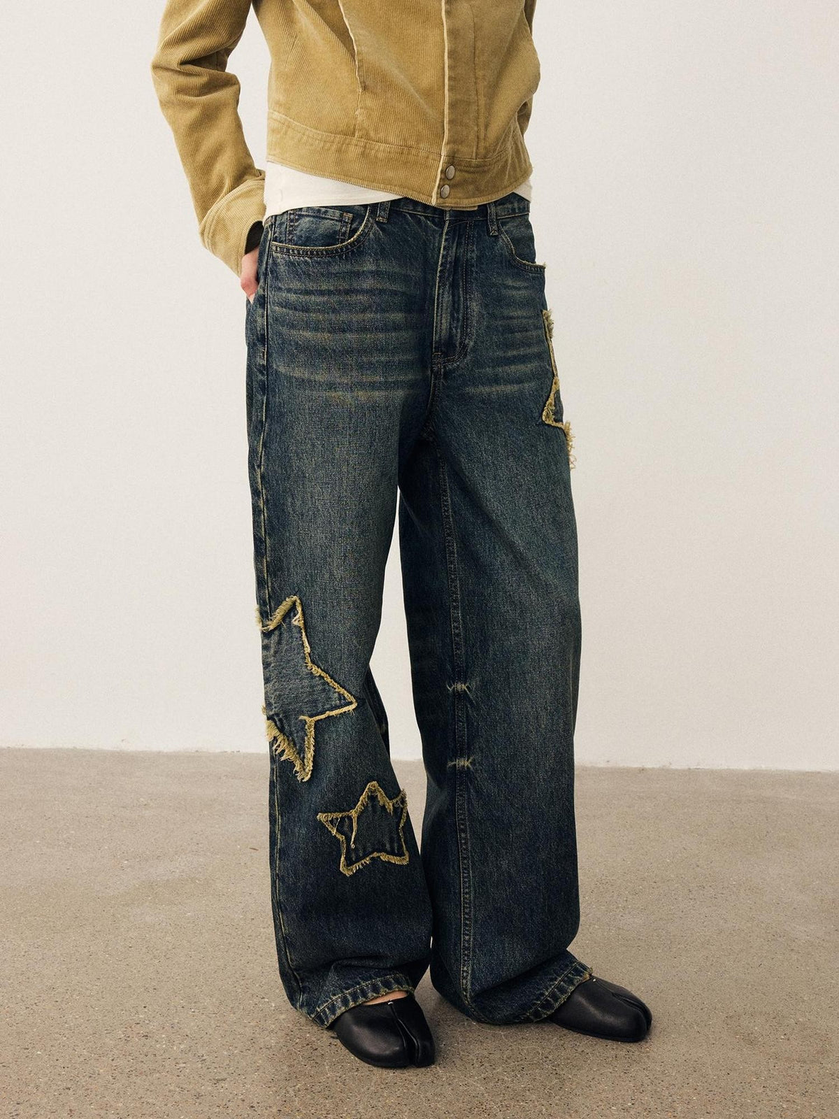 DIDDI MODA Star Patch Embroidered Loose Fit Women&