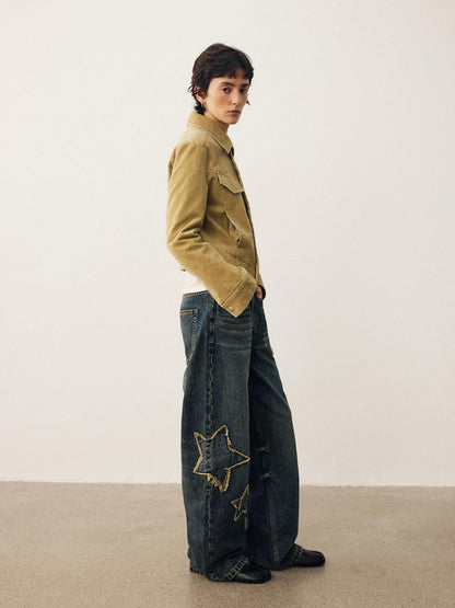 DIDDI MODA Star Patch Embroidered Loose Fit Women&