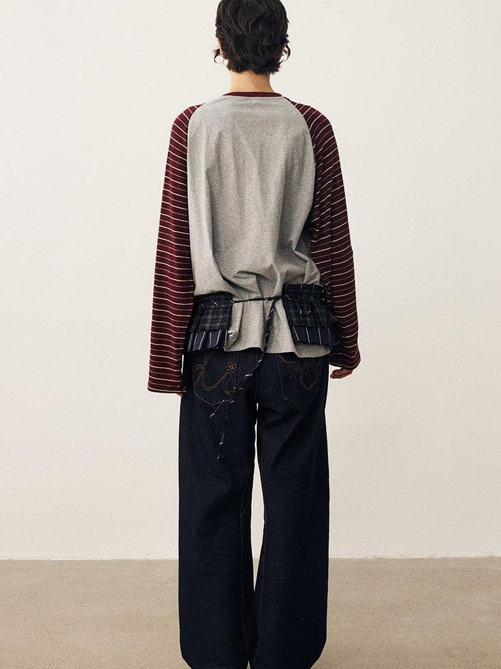 DIDDI MODA Striped Bear Print Round Neck Women&