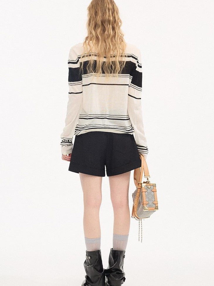 DIDDI MODA Striped Butterfly Open Cardigan Women&