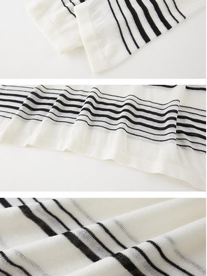 DIDDI MODA Striped Butterfly Open Cardigan Women&