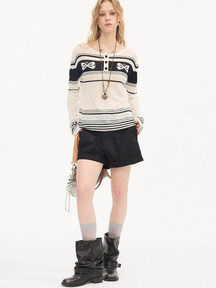 DIDDI MODA Striped Butterfly Open Cardigan Women&