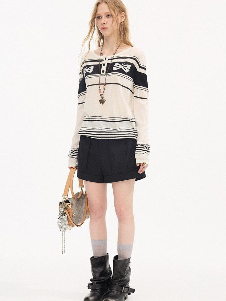 DIDDI MODA Striped Butterfly Open Cardigan Women&