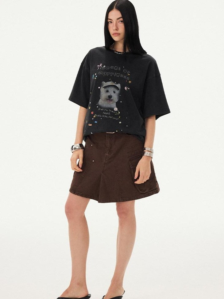 DIDDI MODA Striped Rhinestone Cargo Short Sleeve Women&