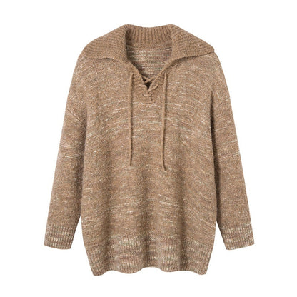 DIDDI_MODA_Striped_Tie_Collar_Tassel_Straight_Midlength_Women&