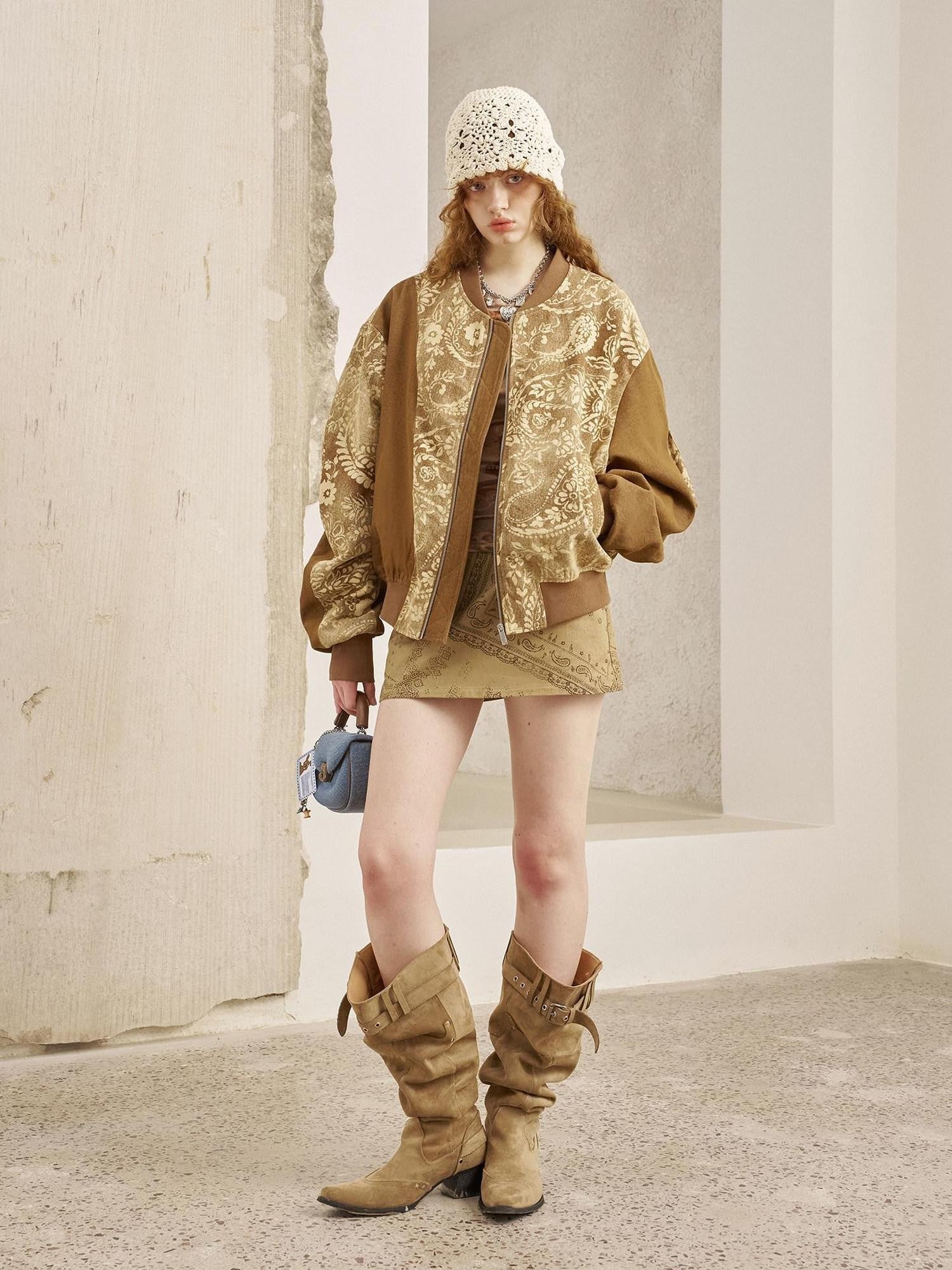 DIDDI MODA Structured Paisley Print Loose Fit Women&