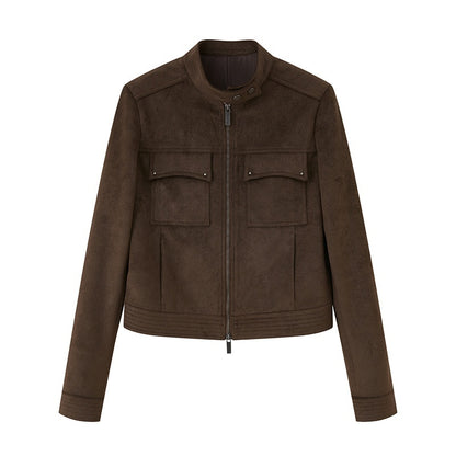 DIDDI_MODA_Structured_Suede_Stand_Collar_Zip_Women&