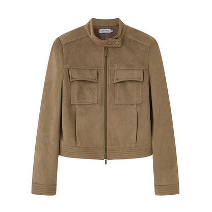 DIDDI_MODA_Structured_Suede_Stand_Collar_Zip_Women&