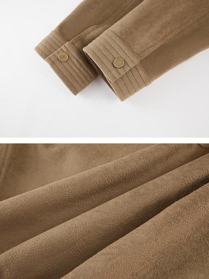 DIDDI MODA Structured Suede Stand Collar Zip Women&