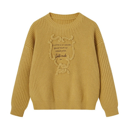 DIDDI_MODA_Tapestry_Letter_Embroidery_Chunky_Knit_Women&