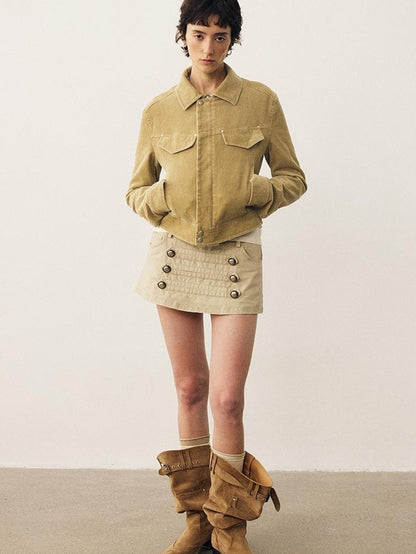 DIDDI MODA Textured Striped Paneled Collared Women&