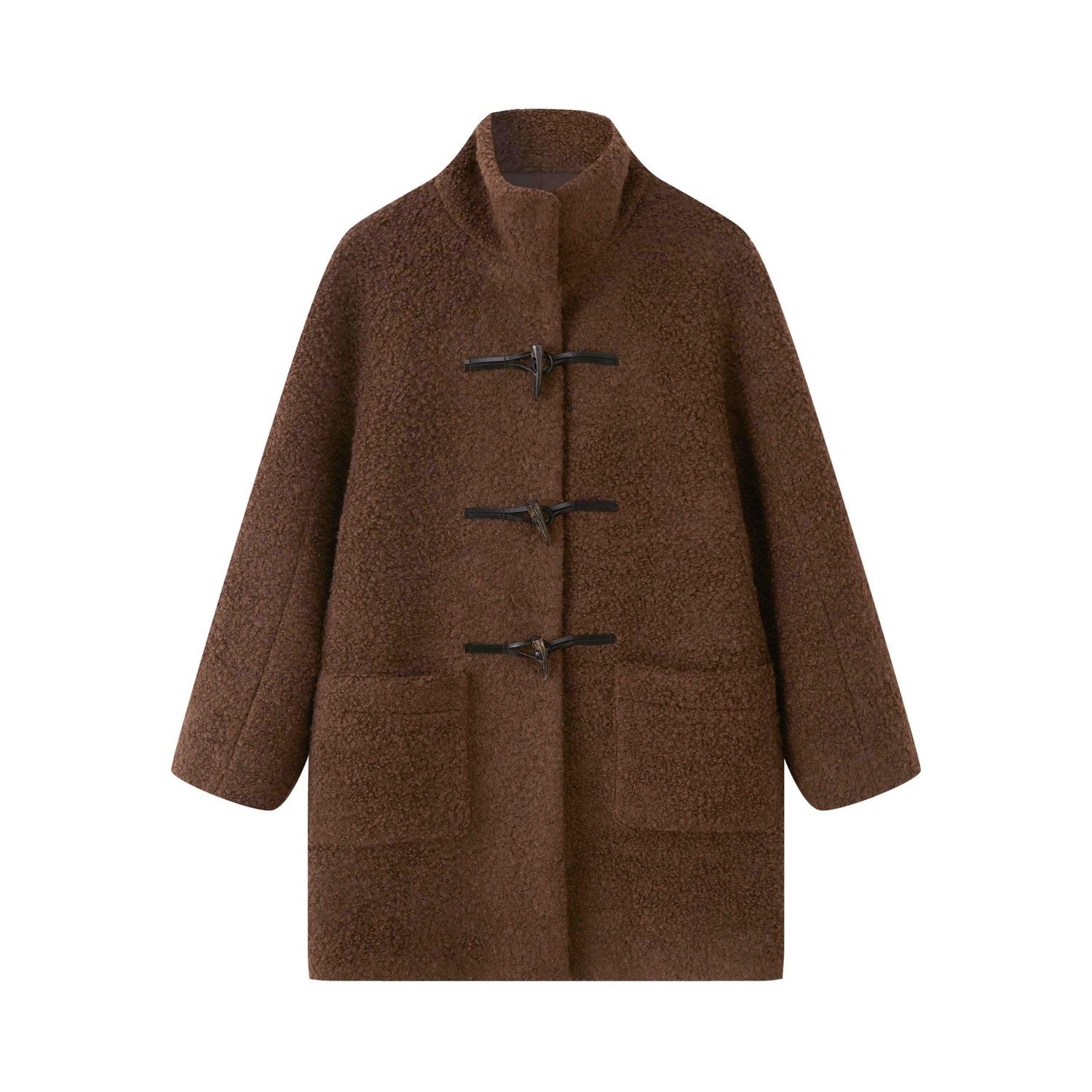 DIDDI_MODA_Toggle_Stand_Collar_Boucle_Mid_Length_Women&