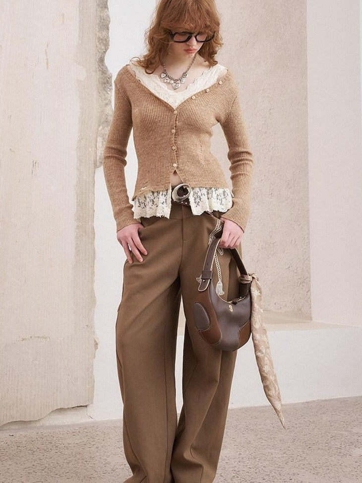 DIDDI MODA Vintage Crochet Openwork Layered Women&
