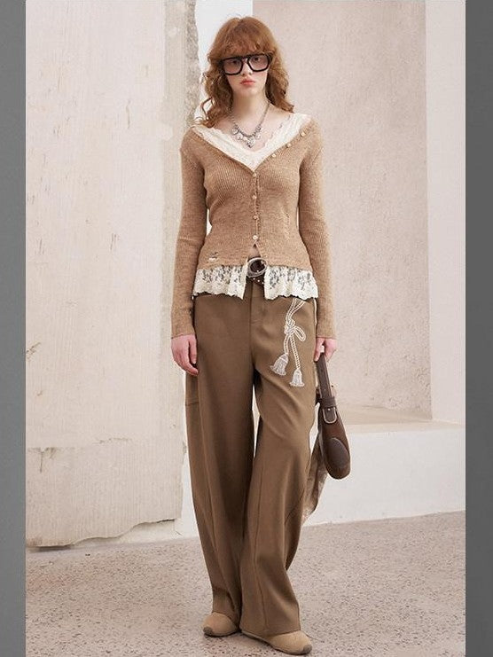 DIDDI MODA Vintage Crochet Openwork Layered Women&