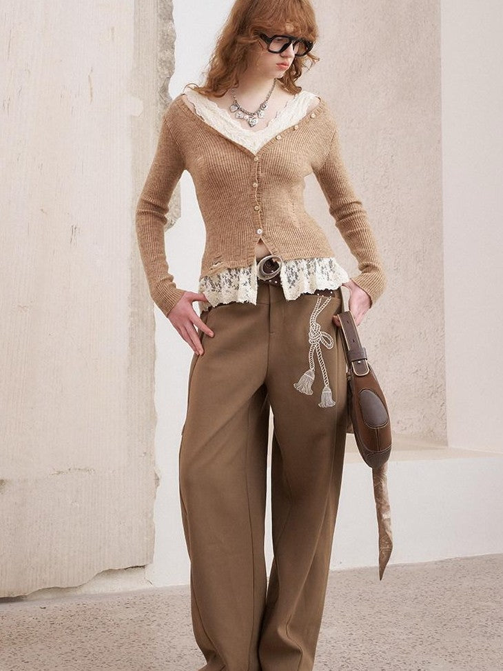 DIDDI MODA Vintage Crochet Openwork Layered Women&