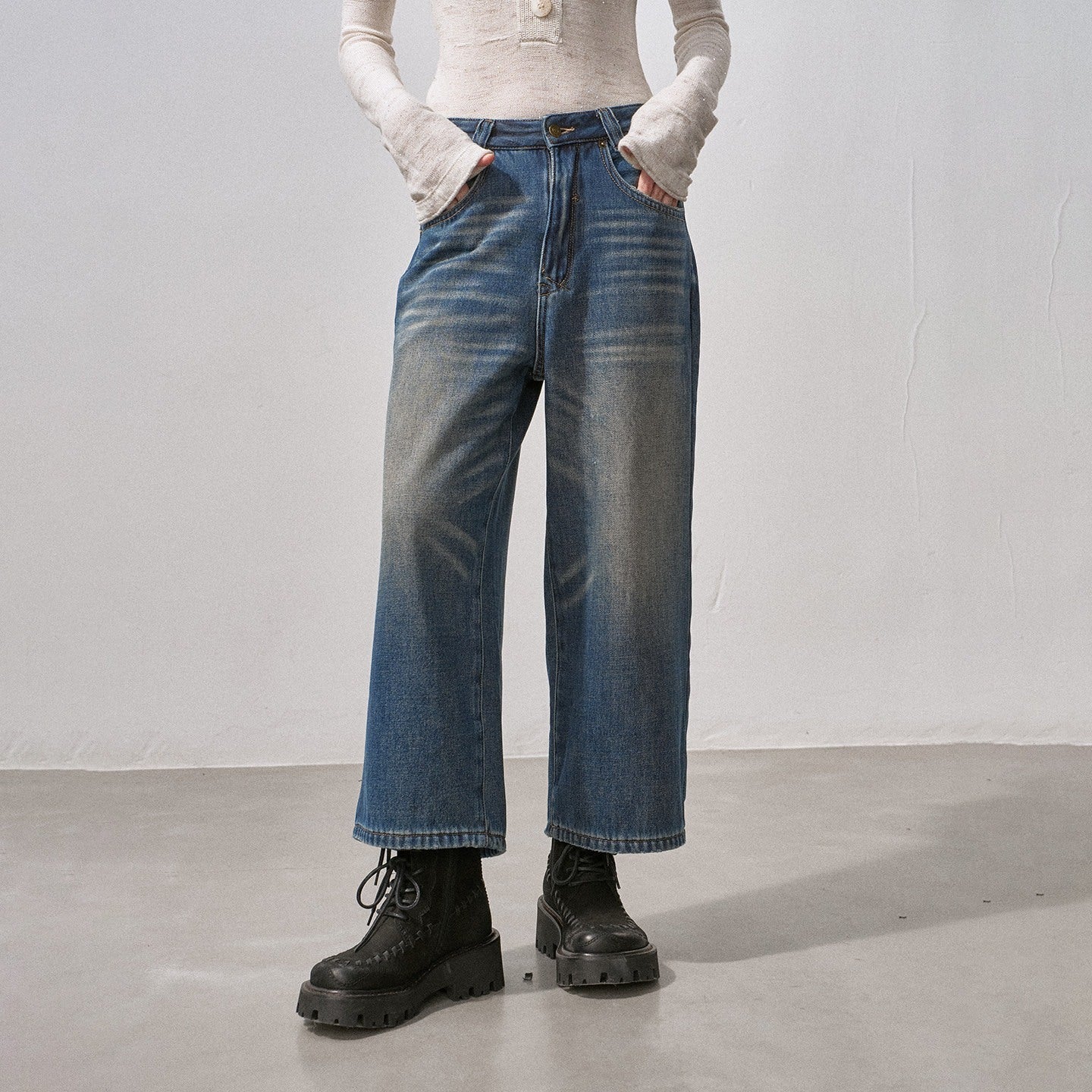 DIDDI_MODA_Vintage_Fleece_Lined_Distressed_Cropped_Loose_Women&