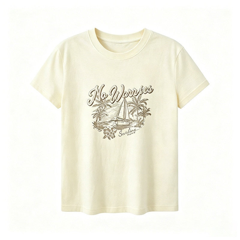 DIDDI_MODA_Vintage_Palm_Distressed_Printed_Crew_Neck_Women&
