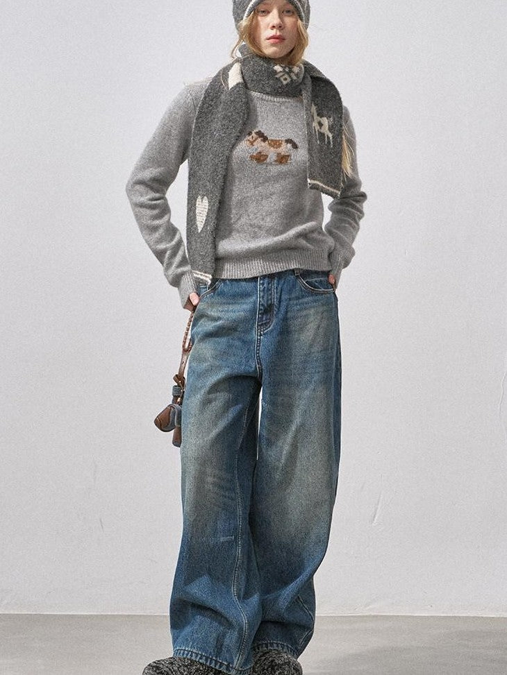 DIDDI MODA Vintage Relaxed Distressed Washed Women&