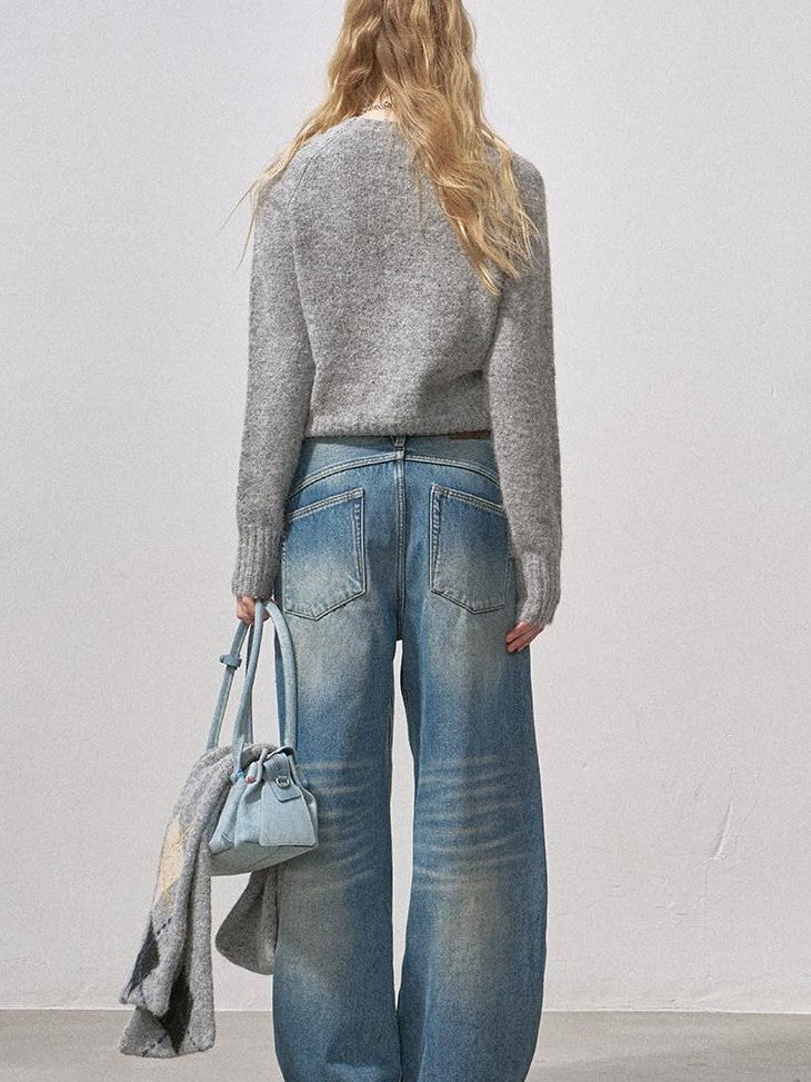 DIDDI MODA Vintage Relaxed Distressed Washed Women&