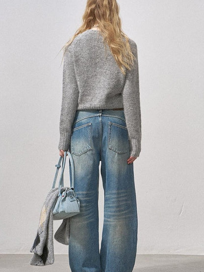 DIDDI MODA Vintage Relaxed Distressed Washed Women&