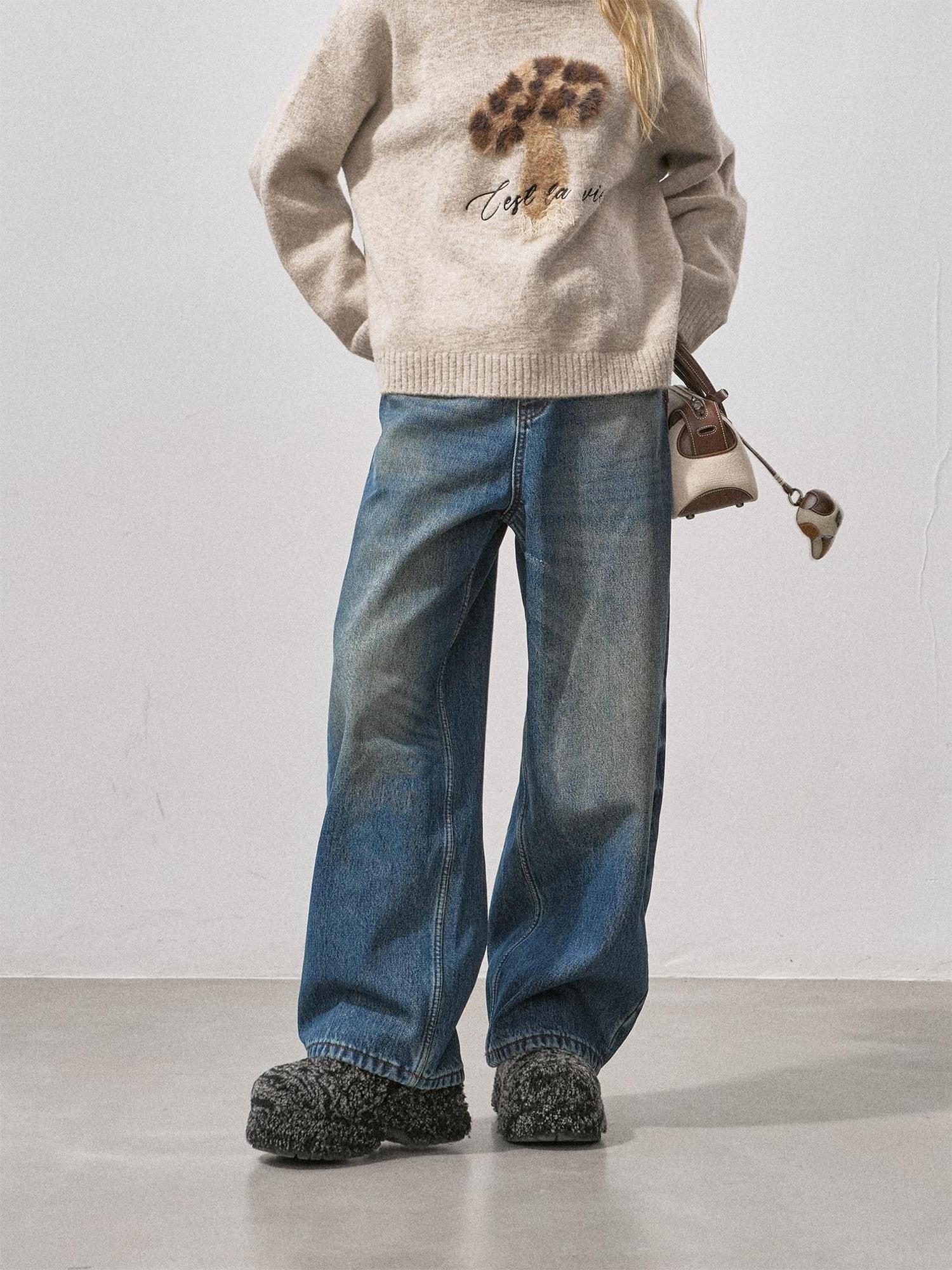 DIDDI MODA Vintage Relaxed Distressed Washed Women&