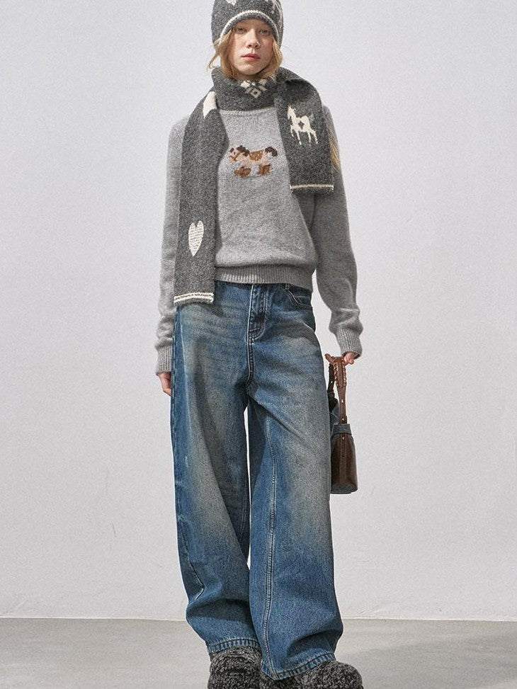 DIDDI MODA Vintage Relaxed Distressed Washed Women&