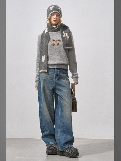 DIDDI MODA Vintage Relaxed Distressed Washed Women&