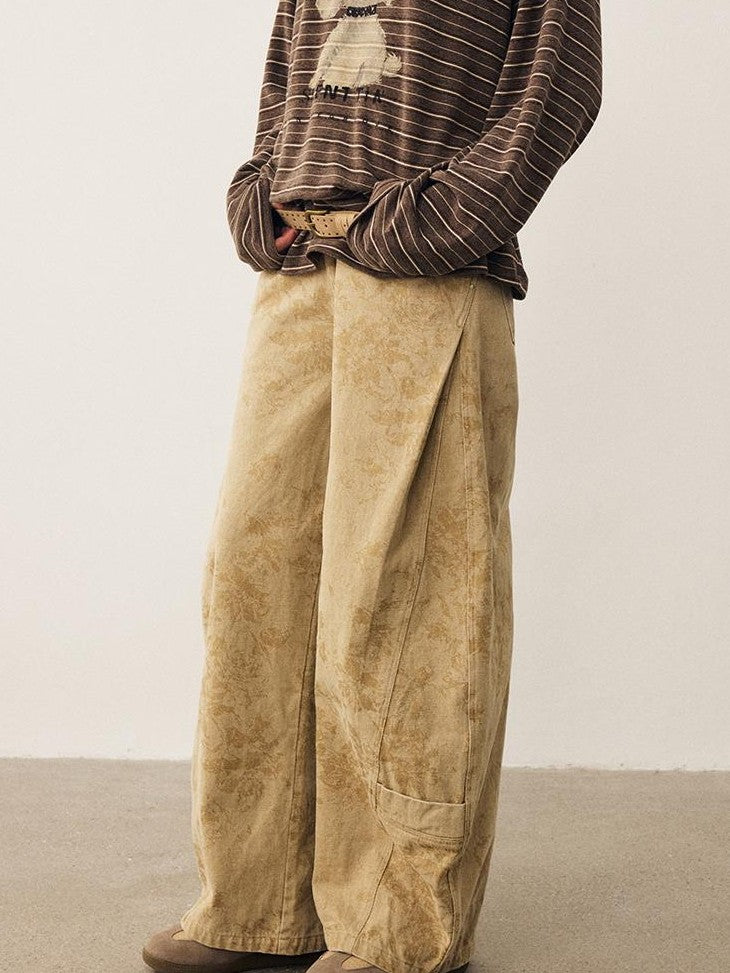 DIDDI MODA Vintage Wash Embossed Deconstructed Loose Women&