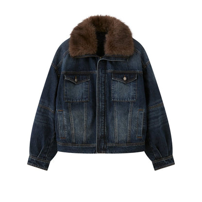 DIDDI_MODA_Washed_Denim_Padded_Zip_Utility_Women&