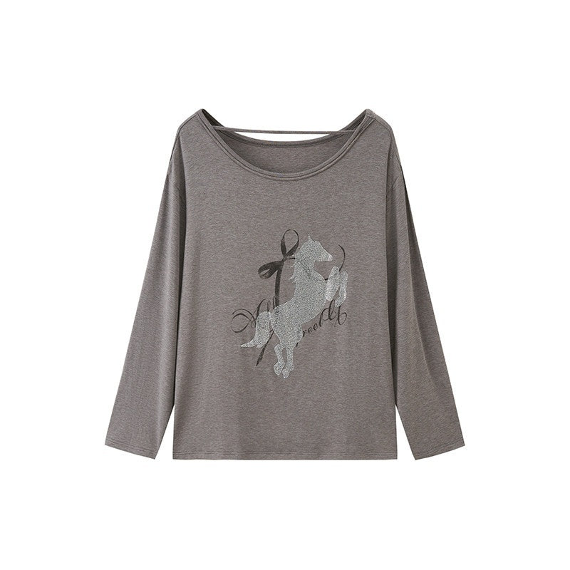 DIDDI_MODA_Washed_Letter_Rhinestone_Slanted_Shoulder_Loose_Women&