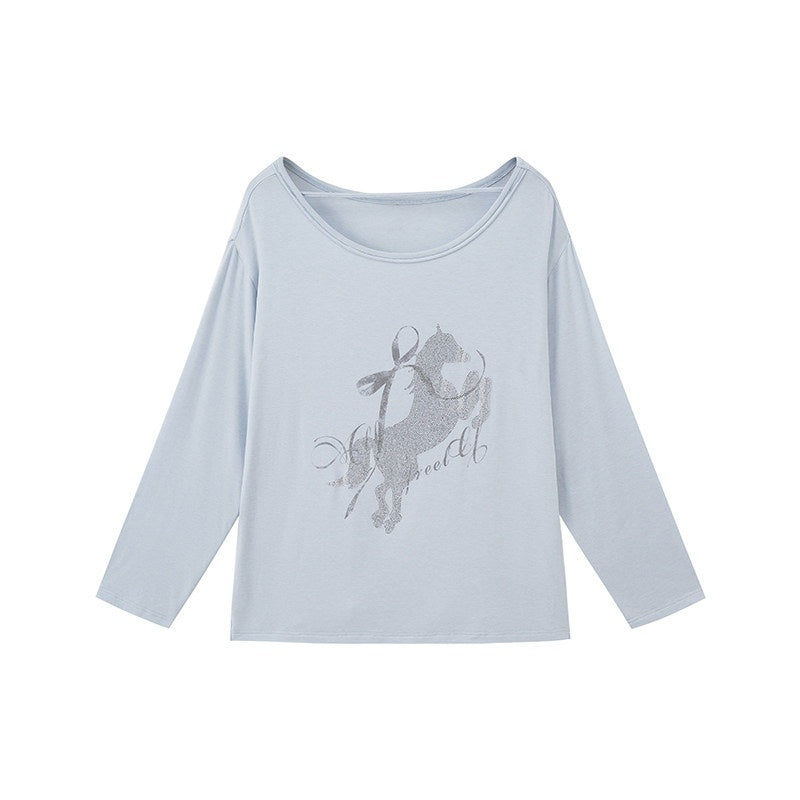 DIDDI_MODA_Washed_Letter_Rhinestone_Slanted_Shoulder_Loose_Women&