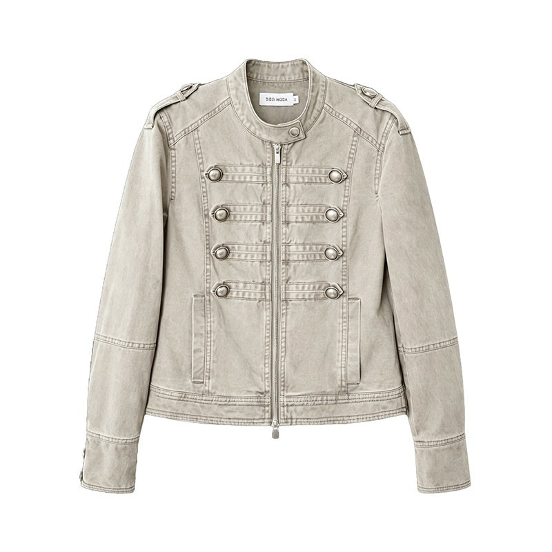 DIDDI_MODA_Washed_Retro_Napoleon_Doublebreasted_Slim_Women&