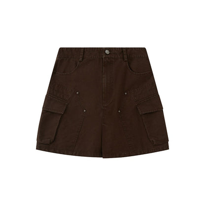 DIDDI_MODA_Washed_Taupe_Large_Pocket_Utility_Short_Women&