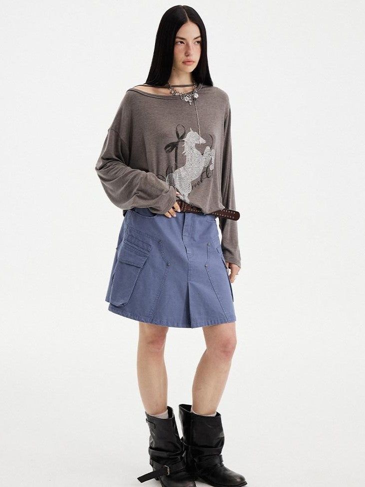 DIDDI MODA Washed Taupe Large Pocket Utility Short Women&