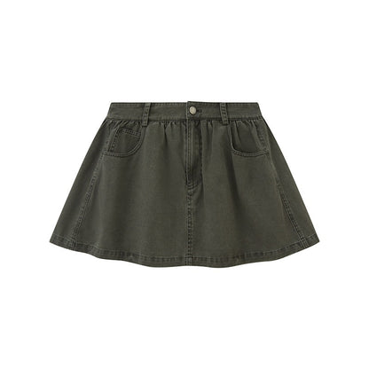 DIDDI_MODA_Washed_Vintage_Ruching_Low_Waist_Women&