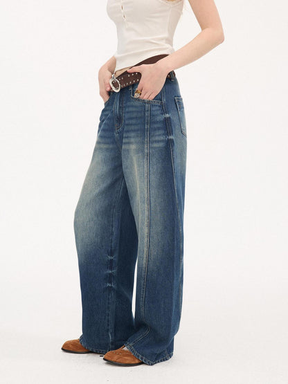 DIDDI MODA Whisker Split Curved Cut Natural Waist Relaxed Women&