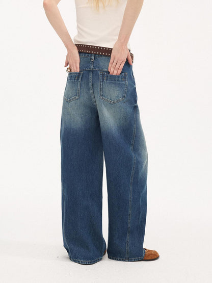 DIDDI MODA Whisker Split Curved Cut Natural Waist Relaxed Women&