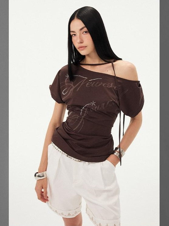 DIDDI MODA White Cross Stitch Lace Trim Cuffed Relaxed Wide Straight Women&