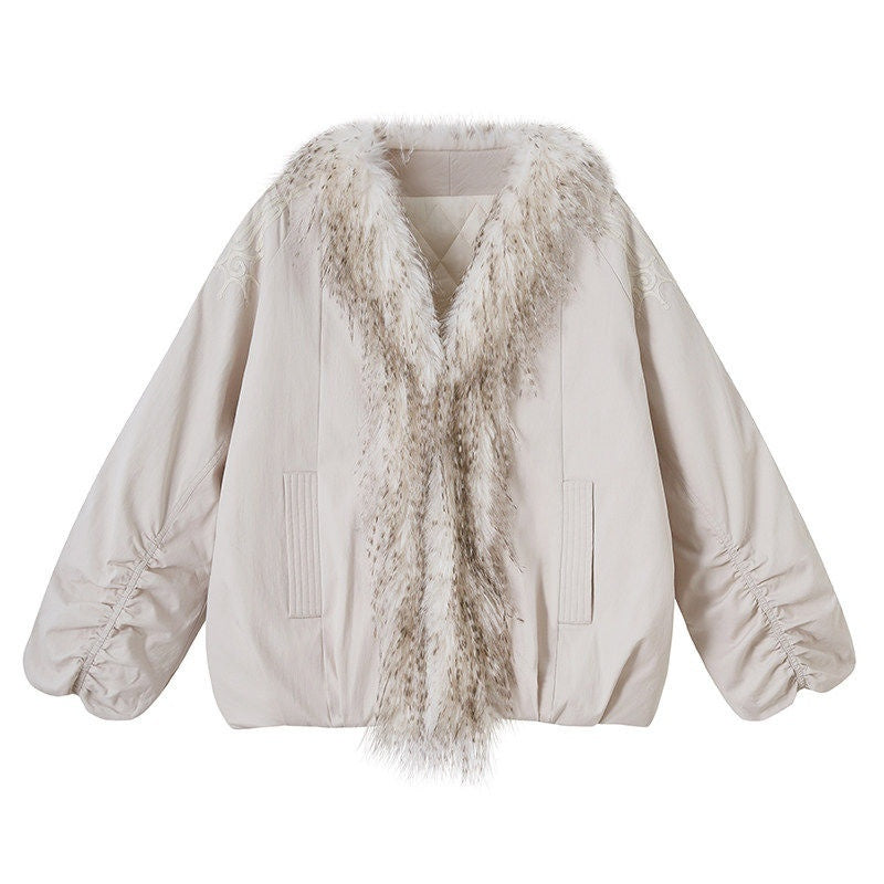 DIDDI_MODA_White_Jacket_Polka_Dot_Mesh_V-neck_Women&