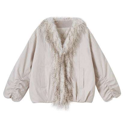 DIDDI_MODA_White_Jacket_Polka_Dot_Mesh_V-neck_Women&