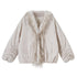 DIDDI_MODA_White_Jacket_Polka_Dot_Mesh_V-neck_Women&