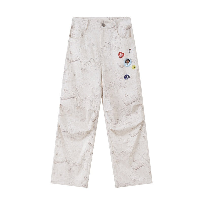 DIDDI_MODA_White_Printed_Badge_Slight_Flare_Women&