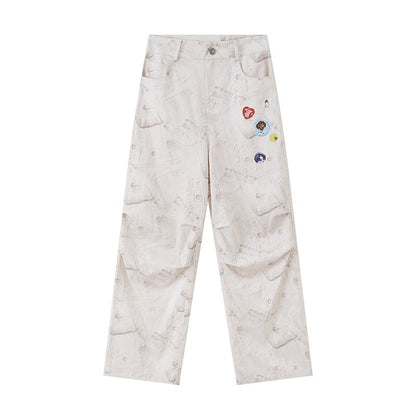 DIDDI_MODA_White_Printed_Badge_Slight_Flare_Women&