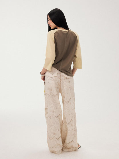 DIDDI MODA White Printed Badge Slight Flare Women&