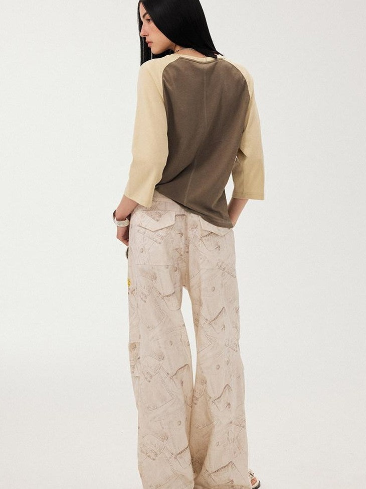 DIDDI MODA White Printed Badge Slight Flare Women&