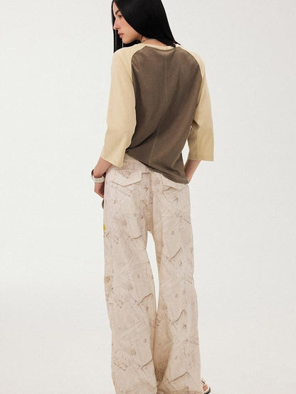 DIDDI MODA White Printed Badge Slight Flare Women&
