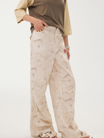 DIDDI MODA White Printed Badge Slight Flare Women&