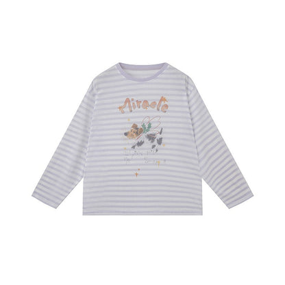 DIDDI_MODA_Yellow_Striped_Round_Neck_Women&